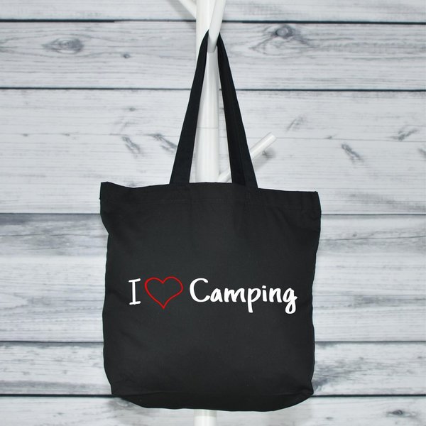Shopper schwarz "I love Camping"