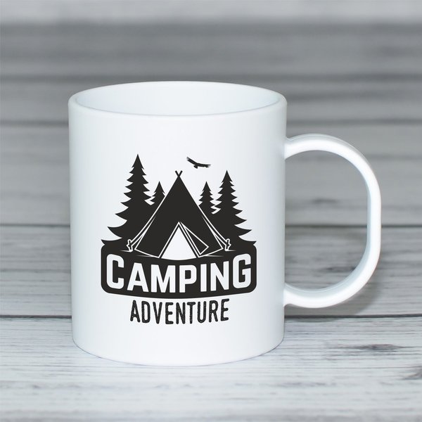 Kunststofftasse "Camping Advenutre"