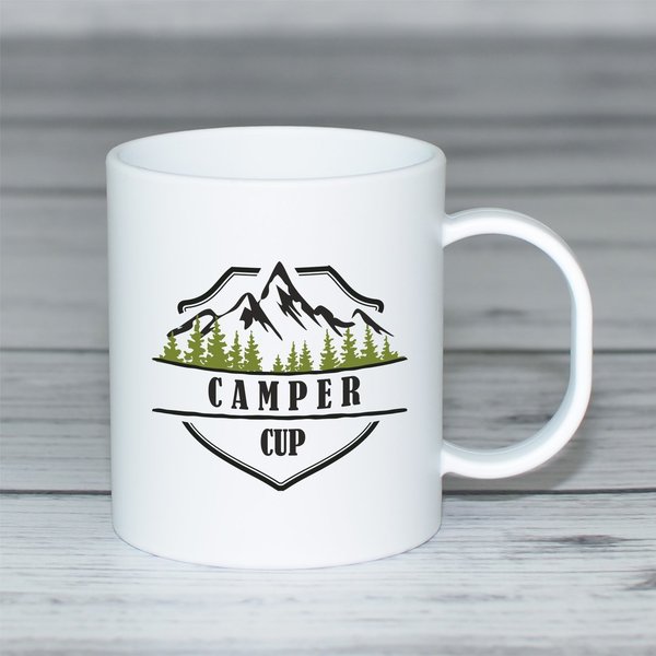 Kunststofftasse "Camper Cup Berge"