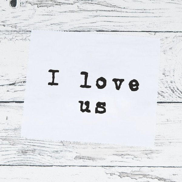 Brillenputztuch "I love us"