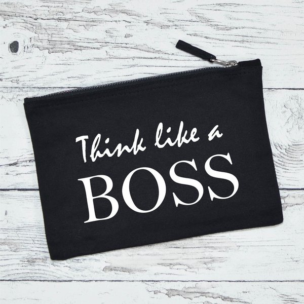 Kosmetiktasche aus Baumwolle  "Think like a Boss"