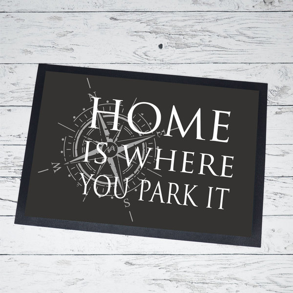 Fußmatte "Home is where you park it" - Windrose